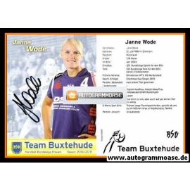 Autogramm Handball (D) | BSV Buxtehude | 2010 | Janne WODE
