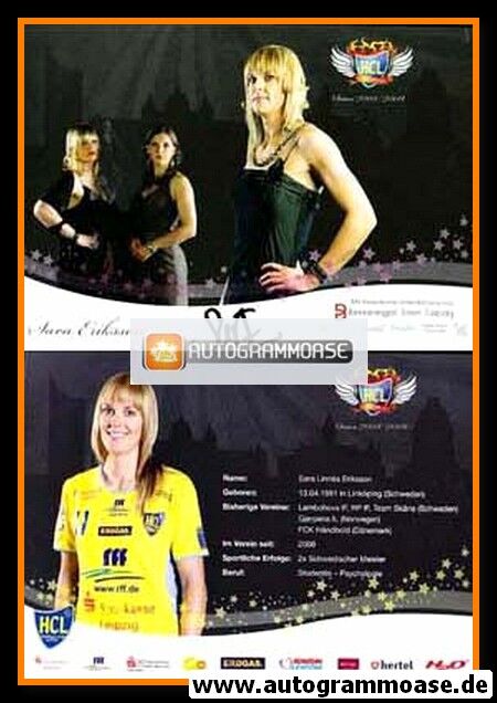 Autogramm Handball (D) | HC Leipzig | 2008 | Sara Linnea ERIKSSON