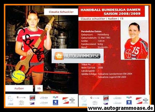 Autogramm Handball (D) | Bayer Leverkusen | 2008 | Claudia SCHÜCKLER