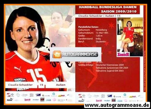Autogramm Handball (D) | Bayer Leverkusen | 2009 | Claudia SCHÜCKLER