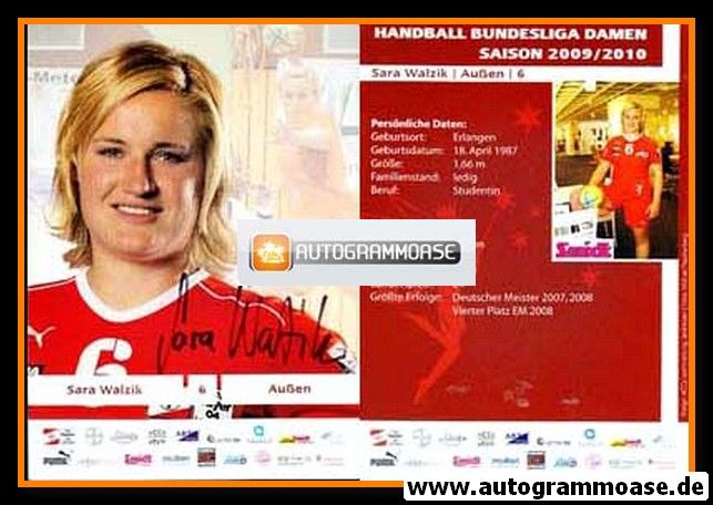 Autogramm Handball (D) | Bayer Leverkusen | 2009 | Sara WALZIK