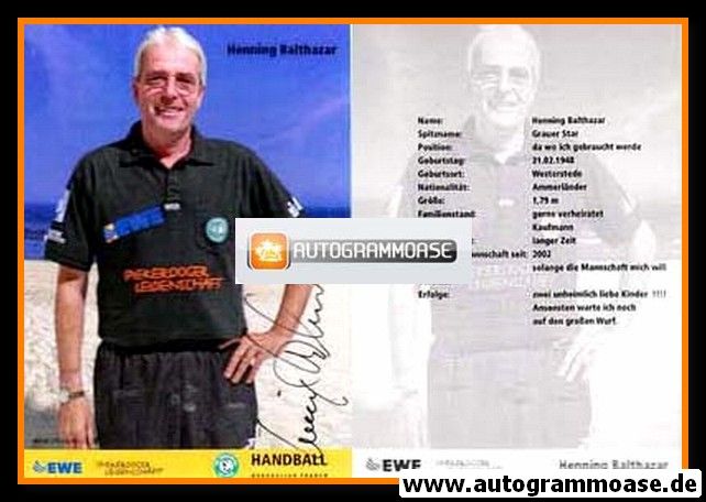 Autogramm Handball (D) | VfL Oldenburg | 2006 | Henning BALTHAZAR