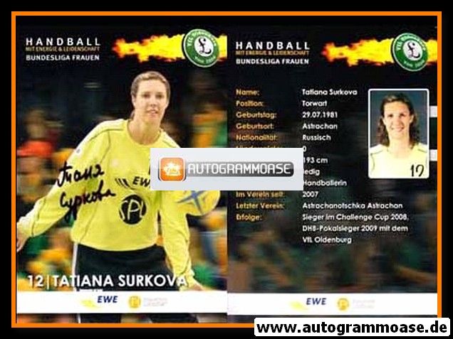 Autogramm Handball (D) | VfL Oldenburg | 2009 | Tatiana SURKOVA
