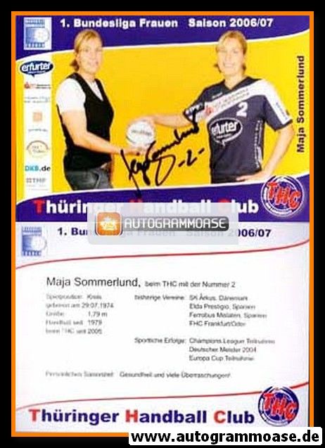 Autogramm Handball (D) | Thüringer HC | 2006 | Maja SOMMERLUND
