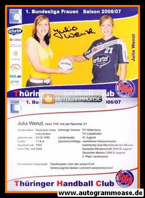 Autogramm Handball (D) | Thüringer HC | 2006 | Julia WENZL