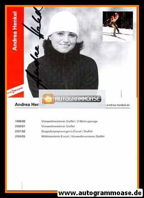 Autogramm Biathlon | Andrea HENKEL | 2004 (Portrait Viessmann) OS-Gold