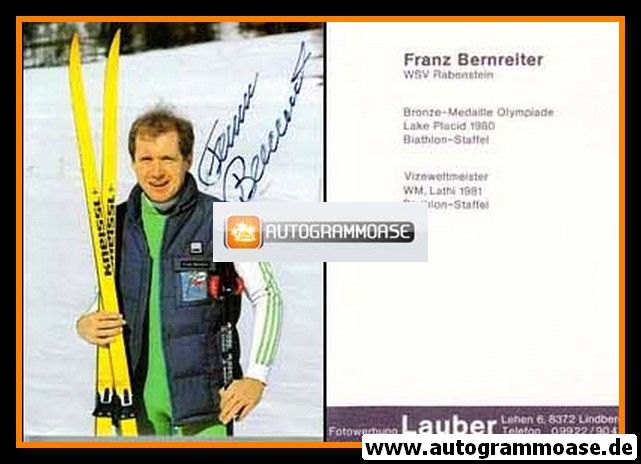 Autogramm Biathlon | Franz BERNREITER | 1980er (Lauber)