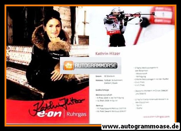 Autogramm Biathlon | Kathrin HITZER | 2010 (Portrait Color) EON Ruhrgas