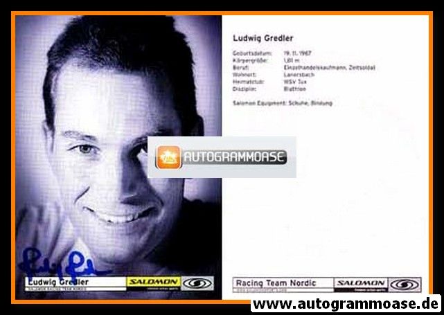 Autogramm Biathlon | Ludwig GREDLER | 2000er (Salomon)