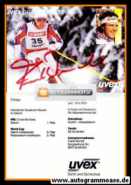 Autogramm Ski Alpin | Frank WÖRNDL | 1990er (Uvex)