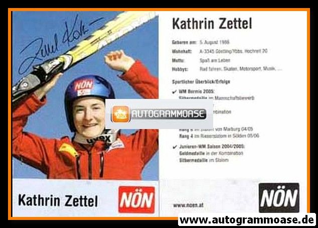 Autogramm Ski Alpin | Kathrin ZETTEL | 2005 (NÖN)