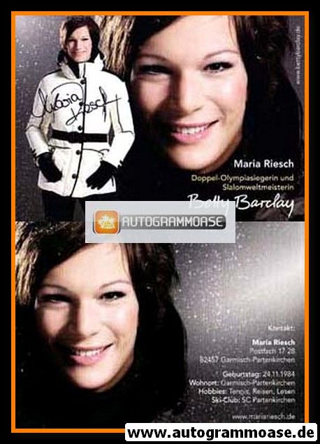 Autogramm Ski Alpin | Maria RIESCH | 2000er (Collage Betty Barclay) OS-Gold