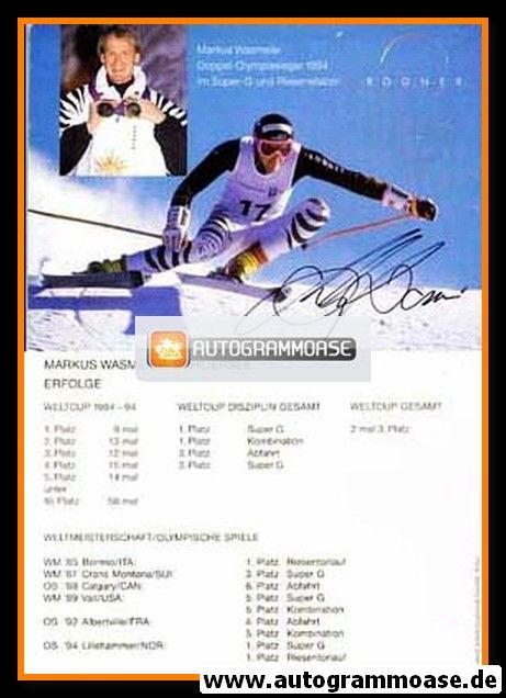 Autogramm Ski Alpin | Markus WASMEIER | 1990er (Collage Color Bogner) OS-Gold