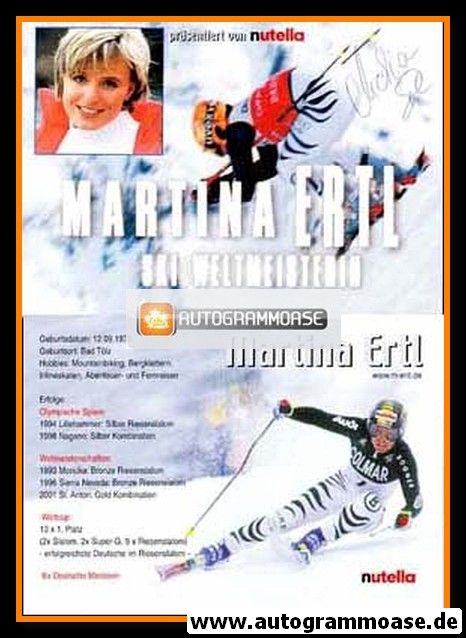 Autogramm Ski Alpin | Martina ERTL | 2001 (Collage Color Nutella) OS-Silber