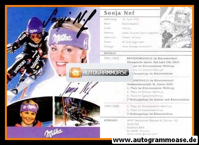 Autogramm Ski Alpin | Sonja NEF | 2001 (Milka)