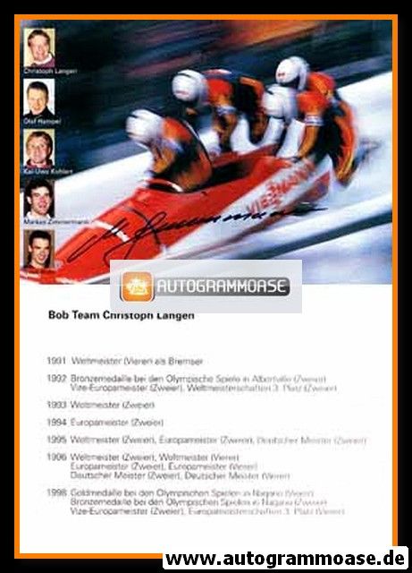 Autogramm Bob | Markus ZIMMERMANN | 1998 (Team Langen)