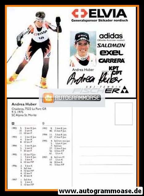 Autogramm Langlauf | Andrea HUBER | 1997 (Elvia)
