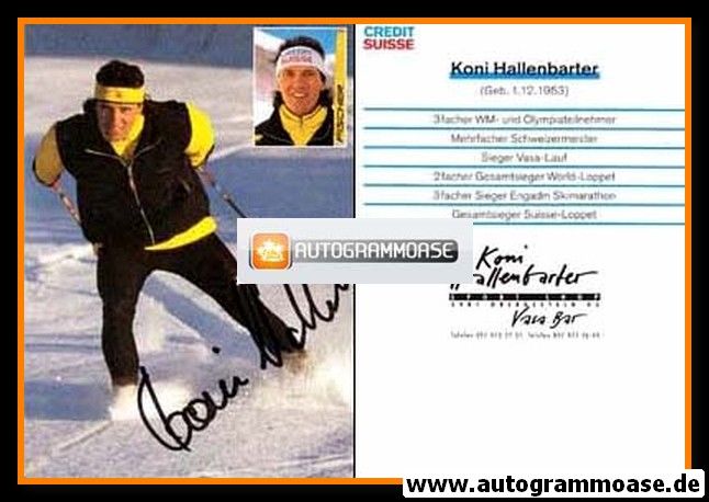 Autogramm Langlauf | Koni HALLENBARTER | 1980er (Credit Suisse)