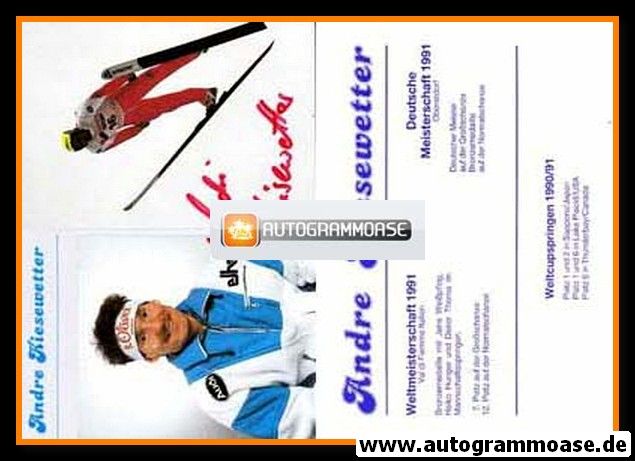 Autogramm Skispringen | Andre KIESEWETTER | 1991 (Collage)