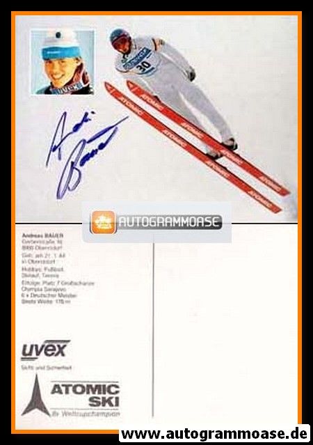 Autogramm Skispringen | Andreas BAUER | 1990er (Atomic Uvex)