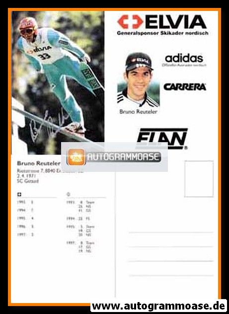 Autogramm Skispringen | Bruno REUTELER | 1997 (Elvia)