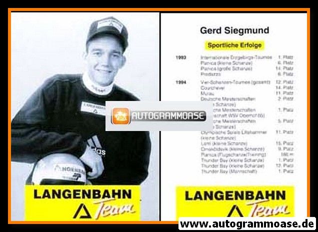Autogramm Skispringen | Gerd SIEGMUND | 1994 (Flugszene Color) Langenbahn