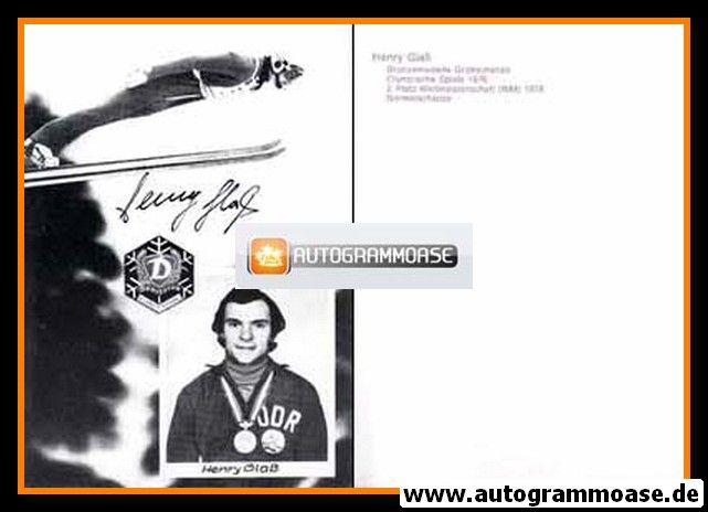 Autogramm Skispringen | Henry GLASS | 1976 (Collage SW DDR) OS-Bronze