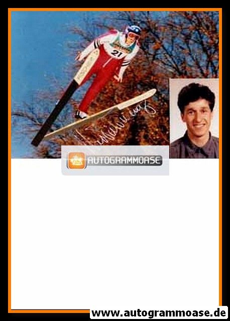 Autogramm Skispringen | Martin TRUNZ | 1990er Foto (Sprungszene)
