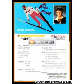 Autogramm Skispringen | Rico MEINEL | 1993 (Portrait + Sprungszene)