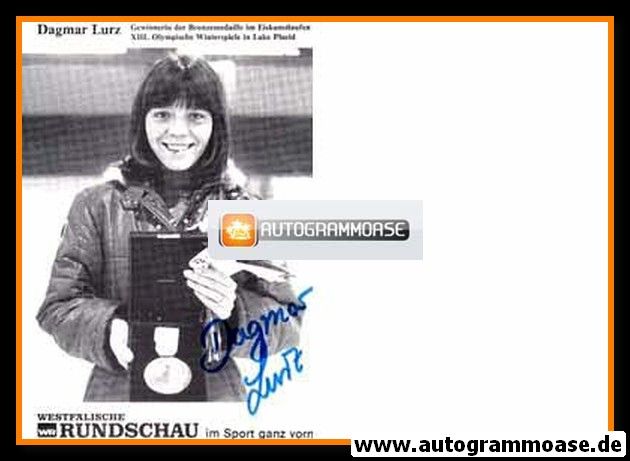 Autogramm Eiskunstlauf | Dagmar LURZ | 1980 (Portrait SW) OS-Bronze