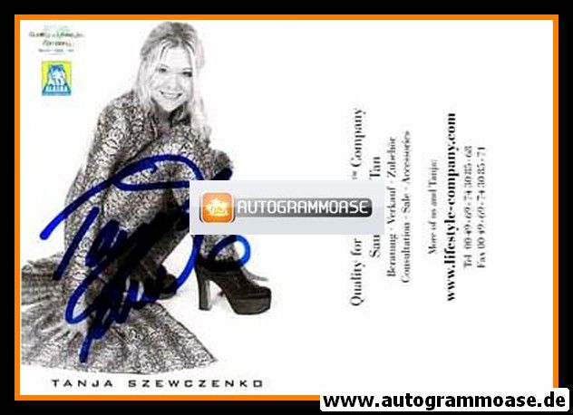 Autogramm Eiskunstlauf | Tanja SZEWCZENKO | 2000er (Portrait SW) Lifestyle