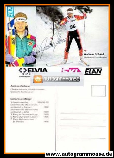 Autogramm Nordische Kombination | Andreas SCHAAD | 1989 (Elvia)