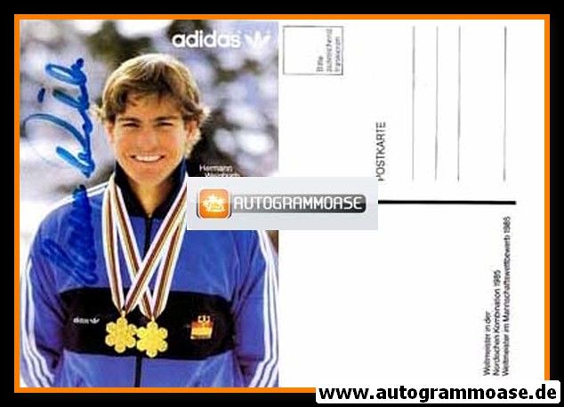 Autogramm Nordische Kombination | Hermann WEINBUCH | 1980er (Adidas)