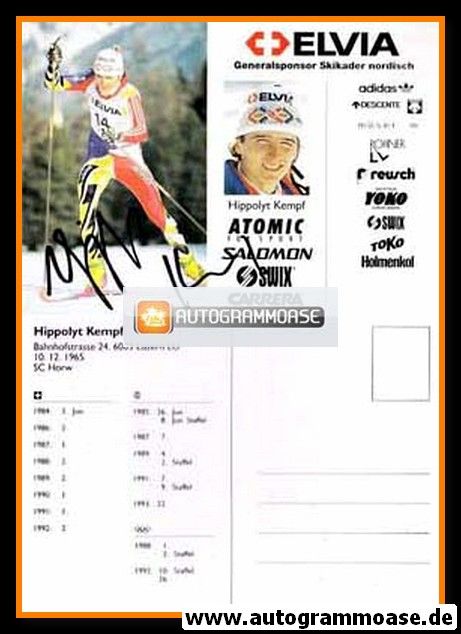 Autogramm Nordische Kombination | Hippolyt KEMPF | 1993 (Elvia)