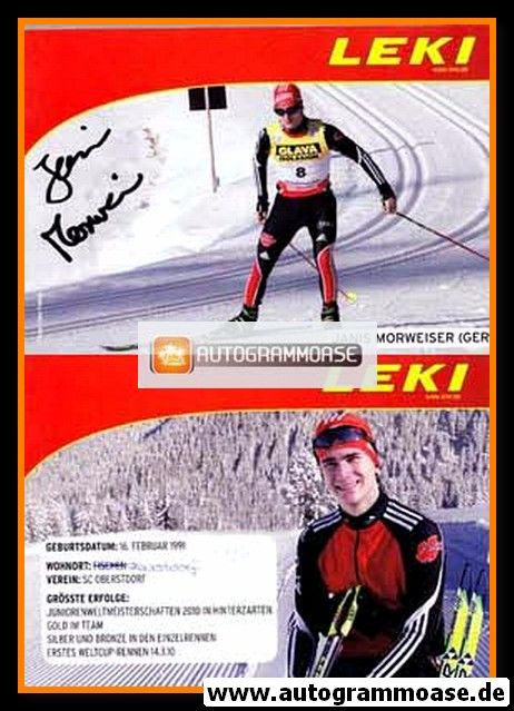 Autogramm Nordische Kombination | Janis MORWEISER | 2010 (Leki)