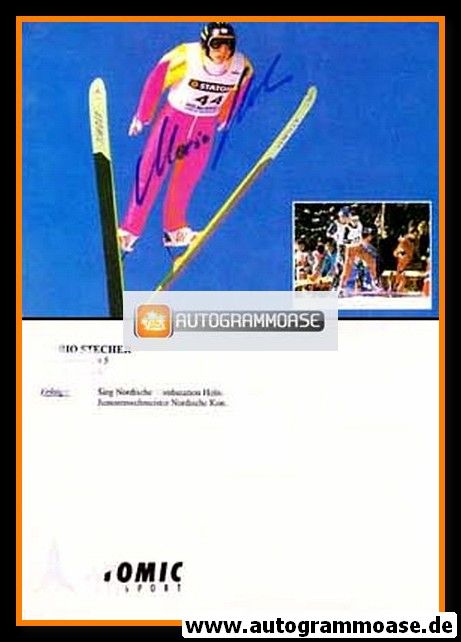 Autogramm Nordische Kombination | Mario STECHER | 1990er (Collage Atomic) OS-Gold