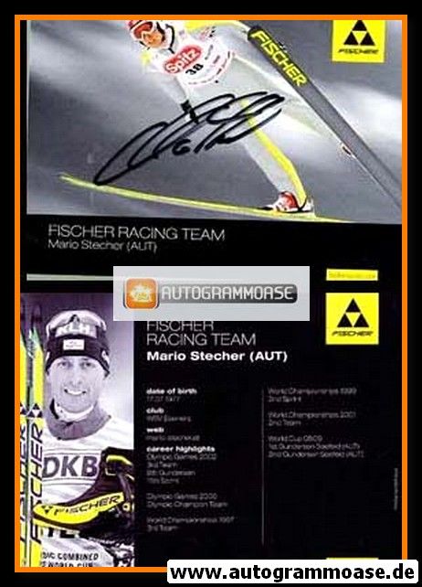 Autogramm Nordische Kombination | Mario STECHER | 2008 (Flugszene Fischer) OS-Gold