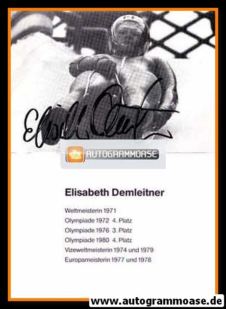 Autogramm Rodeln | Elisabeth DEMLEITNER | 1970er (Rennszene SW) OS-Bronze