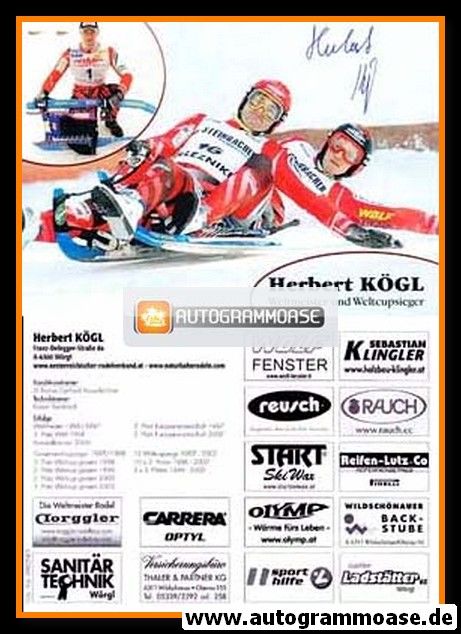 Autogramm Rodeln | Herbert KÖGL | 2003 (Doppelsitzer)