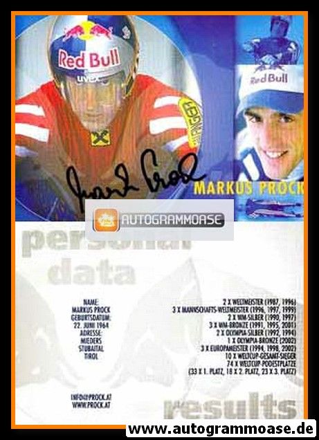 Autogramm Rodeln | Markus PROCK | 2002 (Portrait Color) 