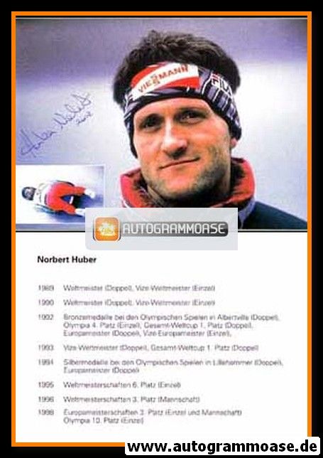 Autogramm Rodeln | Norbert HUBER | 1998 (Portrait Color)