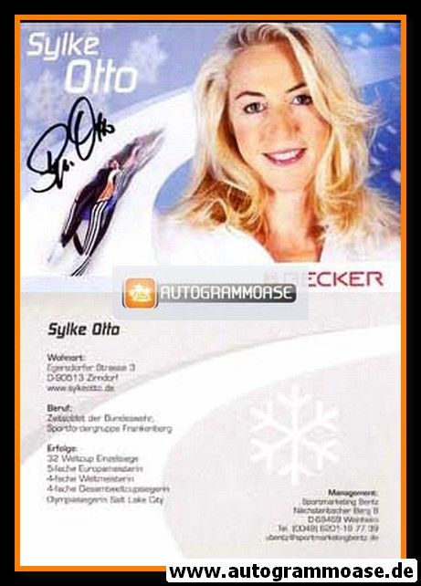 Autogramm Rodeln | Sylke OTTO | 2000er (Collage Color Becker) OS-Gold