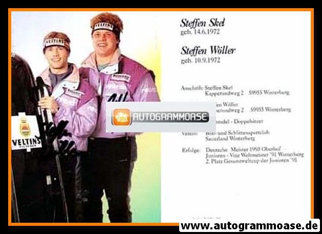 Autogramme Rodeln | Steffen SKEL + Steffen WÖLLER | 1993 (Portrait Color)