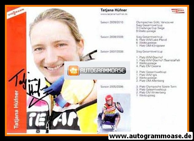 Autogramm Rodeln | Tatjana HÜFNER | 2009 (Medaille Color Viessmann) OS-Gold