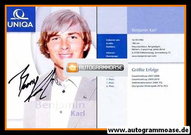 Autogramm Snowboard | Benjamin KARL | 2010 (Uniqa)