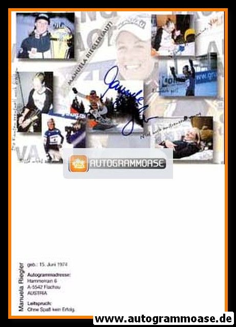 Autogramm Snowboard | Manuela RIEGLER | 2000er (Collage)