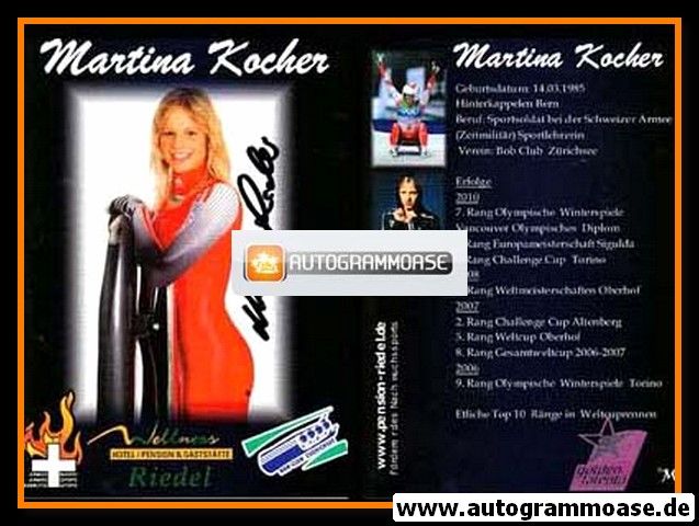Autogramm Bob | Martina KOCHER | 2010 (Riedel)