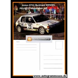 Autogramme Tourenwagen | Anton STIX + Burkhard WENDEL | 1980er (Peugeot)