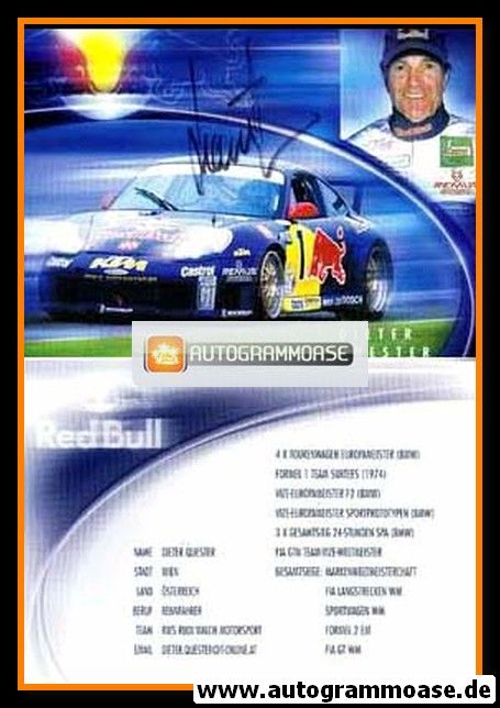 Autogramm Tourenwagen | Dieter QUESTER | 2000er (Red Bull)