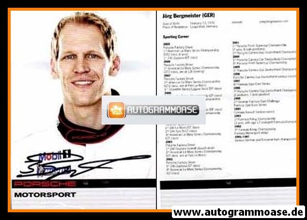Autogramm Tourenwagen | Jörg BERGMEISTER | 2009 (Porsche)